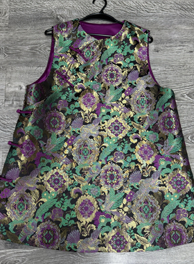 LC-款叠穿提花马甲裙无袖盘扣上衣连衣裙A985