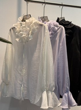 LC-2026早春上新法式花瓣衬衣小衫YS110-G311