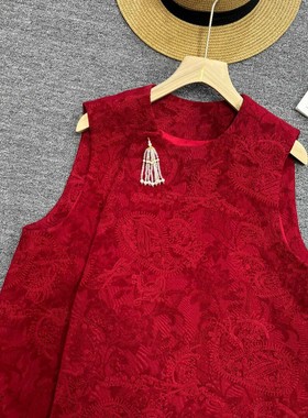 LC-26年早春新年款棉麻腰果提花马甲YS137-G107