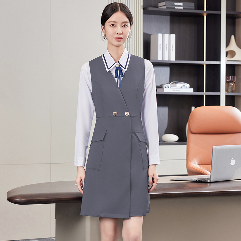 职业马甲连衣裙衬衫套装OL工作服