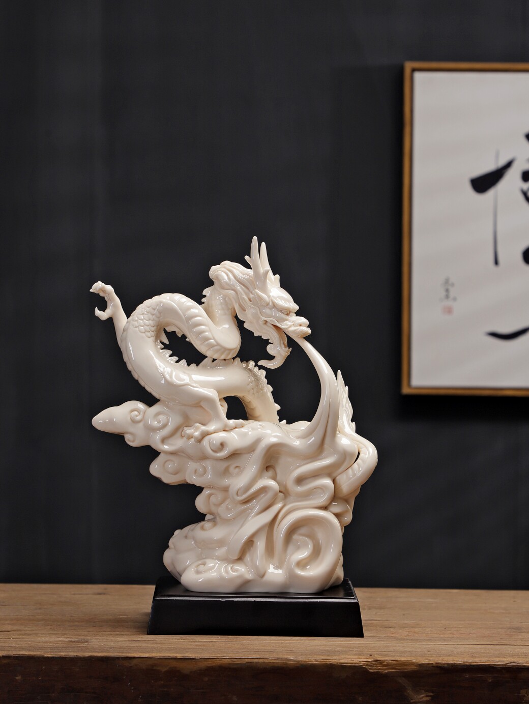 祥龙赐福德化白瓷龙年礼品中国龙郑建忠大师手作