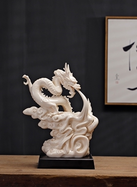 祥龙赐福德化白瓷龙年礼品中国龙郑建忠大师手作