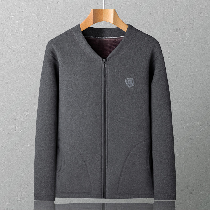MIDDLE-AGED AND ELDERLY WINTER CLOTHES BABY CASHMERE MEN FLEECE AND THICKENING FATHERS WARM COTTON CLOTHES STRETCH GRANDPA WEAR A SET OF CLOTHES INSIDE AND OUTSIDE