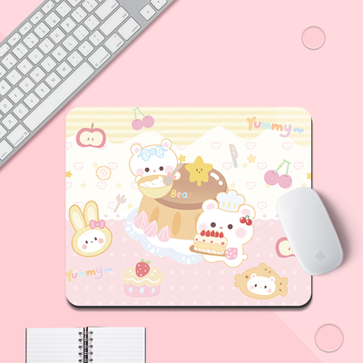 创意2025萌熊鼠标垫男女生办公笔记本电脑键盘垫简约可定制防滑垫