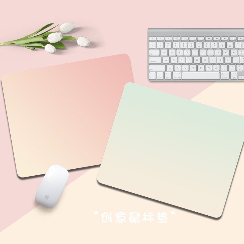 创意2025渐变鼠标垫男女生办公笔记本电脑键盘垫卡通可定制防滑垫