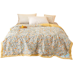 100全棉 夏季空调夏凉被纯棉夏被可机洗水洗被子全套一整套四件套