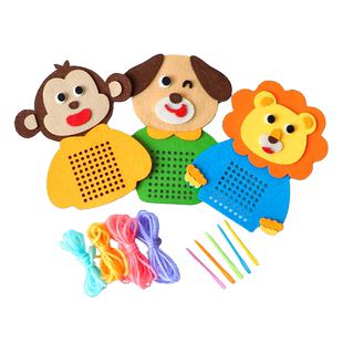 蒙氏穿线缝线针板游戏中大班益智手工自制玩教具幼儿园操作区材料