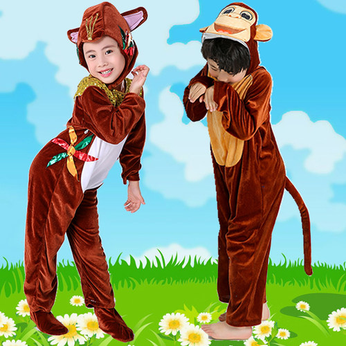 儿童动物演出服元旦猴狮子捞月亮
