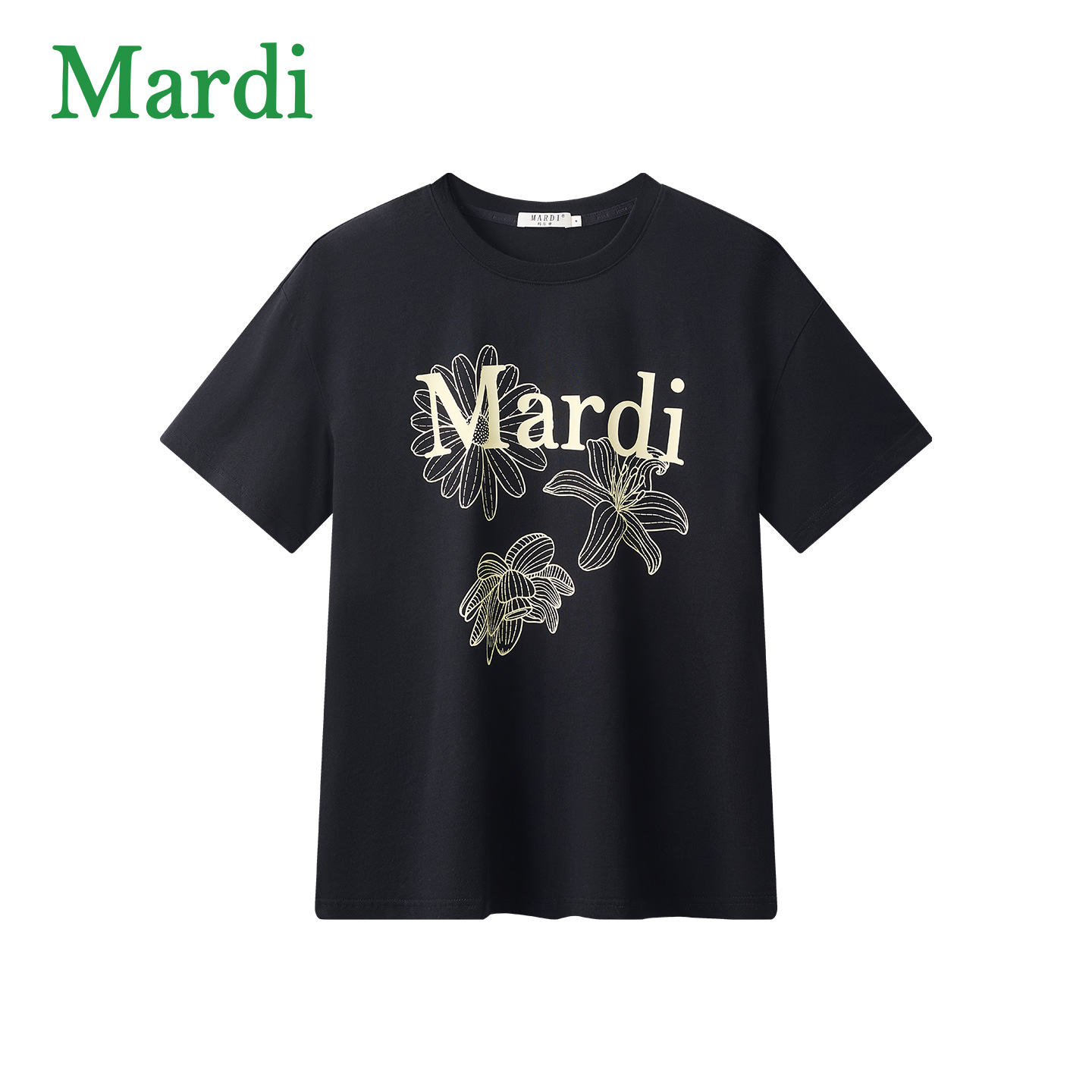 MARDI官方正品字母三花印花短袖t恤女士夏季新款韩系时尚纯棉上衣