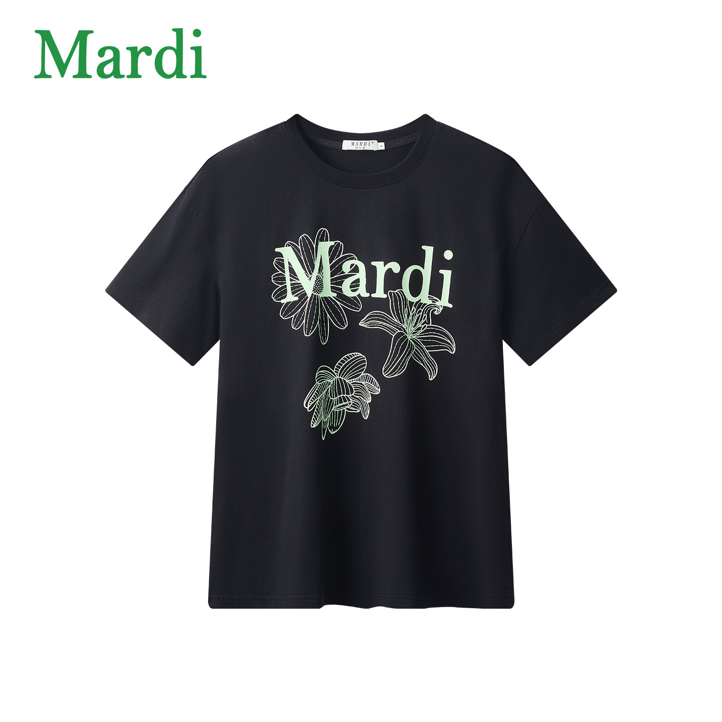 MARDI官方正品字母三花印花短袖T恤女士夏季新款时尚百搭纯棉上衣