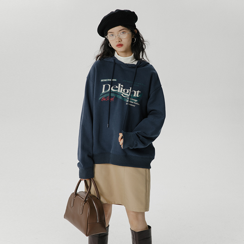 omont字母印花连帽卫衣