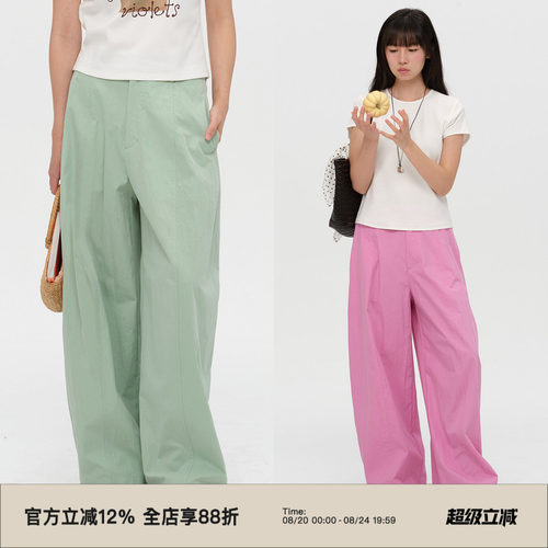 复古高腰立体廓形休闲裤