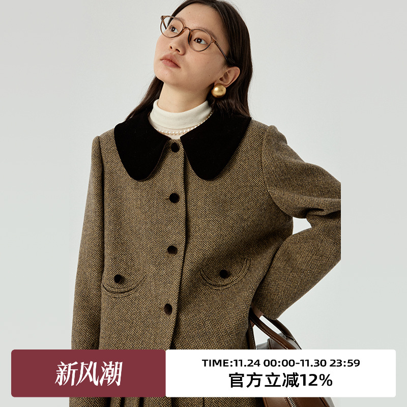 omont蛋挞家复古短短外套