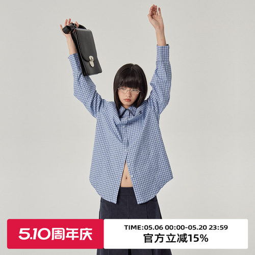 omont蛋挞家宽松单排多扣衬衫