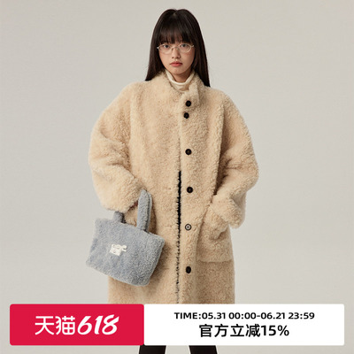 圈圈毛立领皮毛一体毛毛外套
