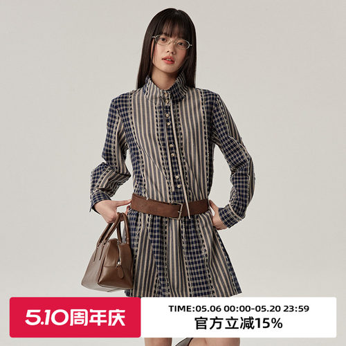 A型版型/立领翻领两穿连衣裙