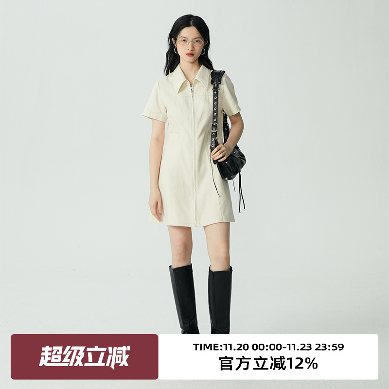 omont短款小个子衬衫连衣裙