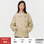 omont蛋挞家复古双排扣宽松休闲短款 9折 风衣外套 0点新品