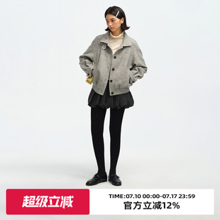 omont蛋挞家秋冬基础保暖显瘦压力百搭灰色连脚外穿打底袜打底裤