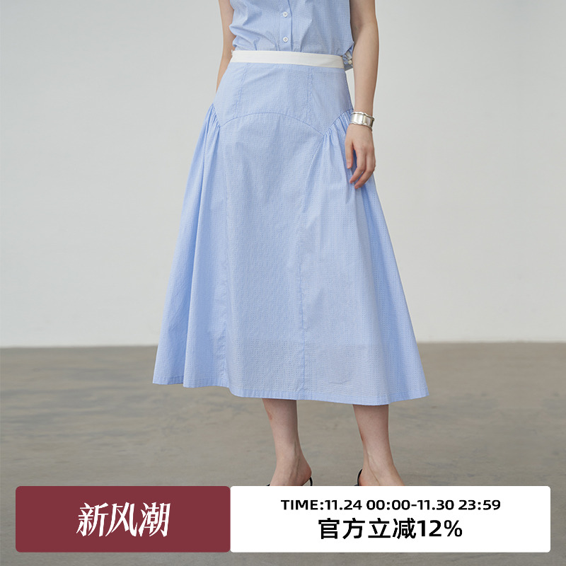 omont中长裙A字版型小众半身裙