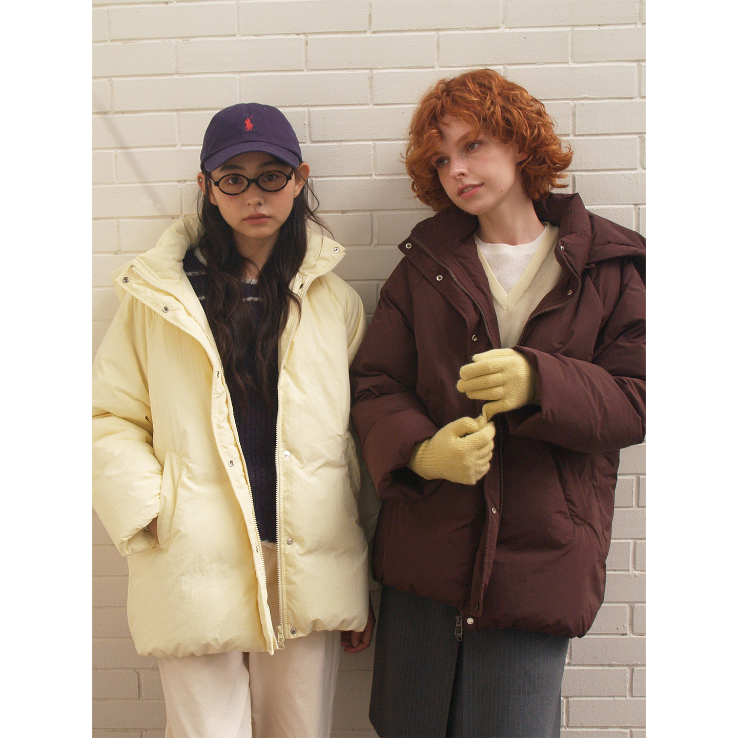 复古可拆卸帽中长款羽绒服