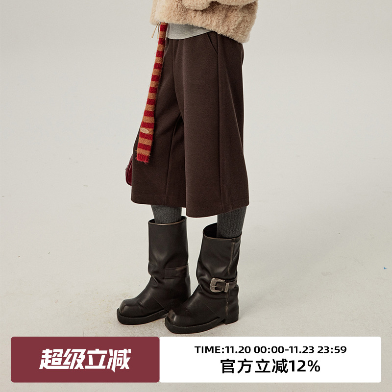 omont蛋挞家高腰七分休闲裤