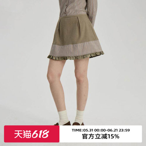 omont蛋挞家短裙小A型半身裙