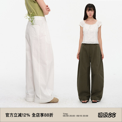 复古高腰立体廓形休闲裤