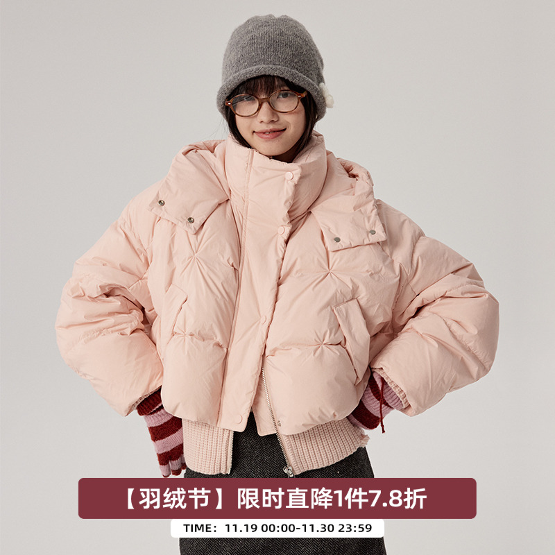 omont蛋挞家短款羽绒服