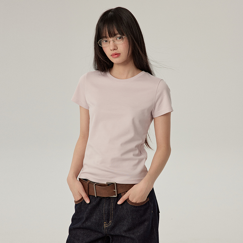 圆领/基础款/纯色修身T恤