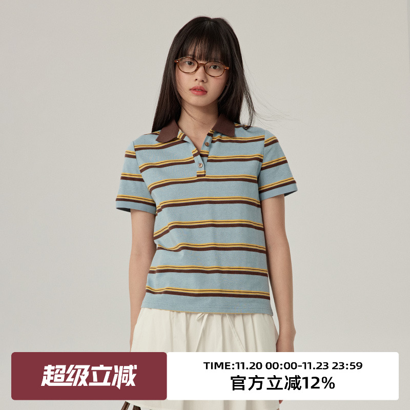 撞色罗纹/条纹/POLO领T恤
