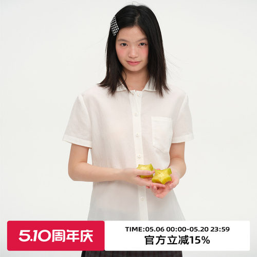 复古宽松休闲短袖衬衫