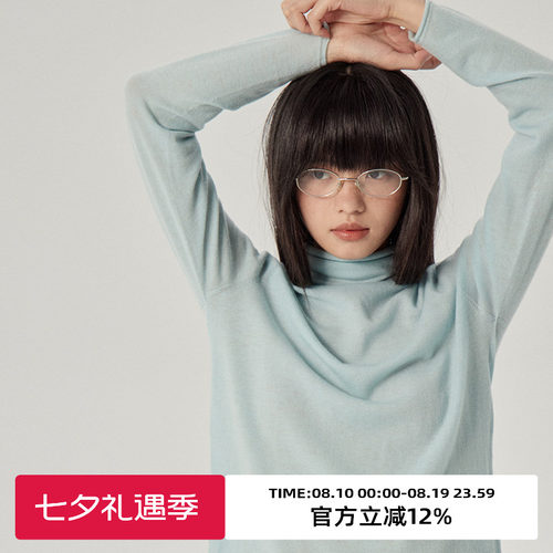 omont蛋挞家高领绵羊毛毛衣