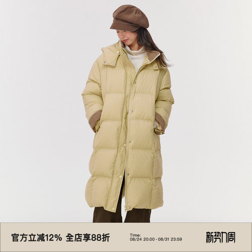 复古可拆卸连帽90白鸭绒羽绒服