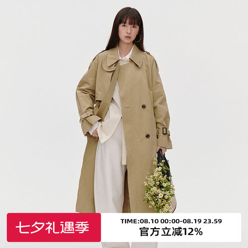 经典翻驳领/双排扣中长风衣外套