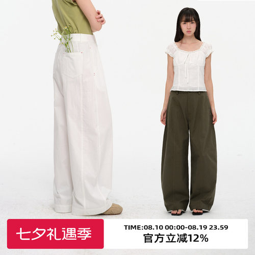 复古高腰立体廓形休闲裤