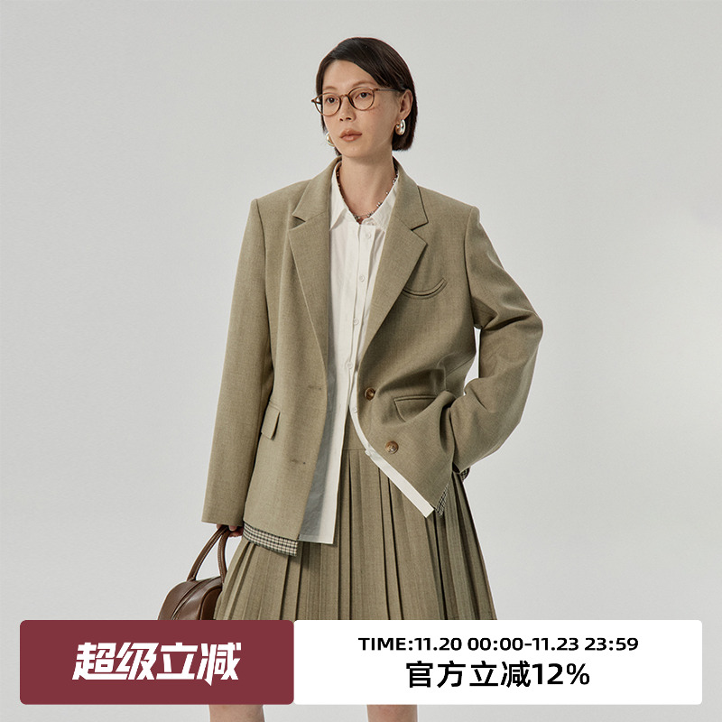 omont蛋挞家常规通勤长袖西装