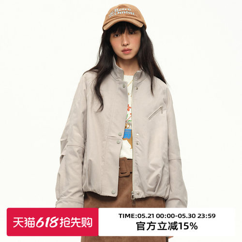 短款立领飞行员夹克外套