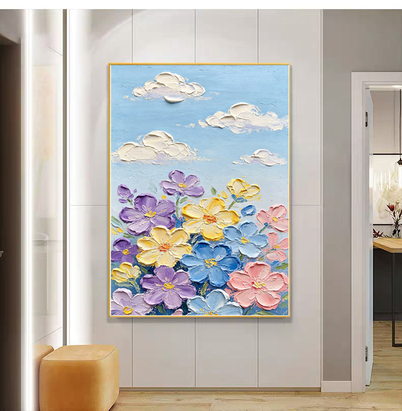 手绘油画客厅装饰画玄关挂画办公室壁画