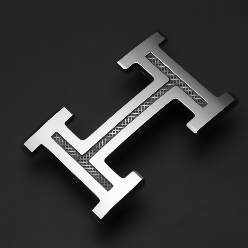 男士皮带字母时尚风钨金平滑扣