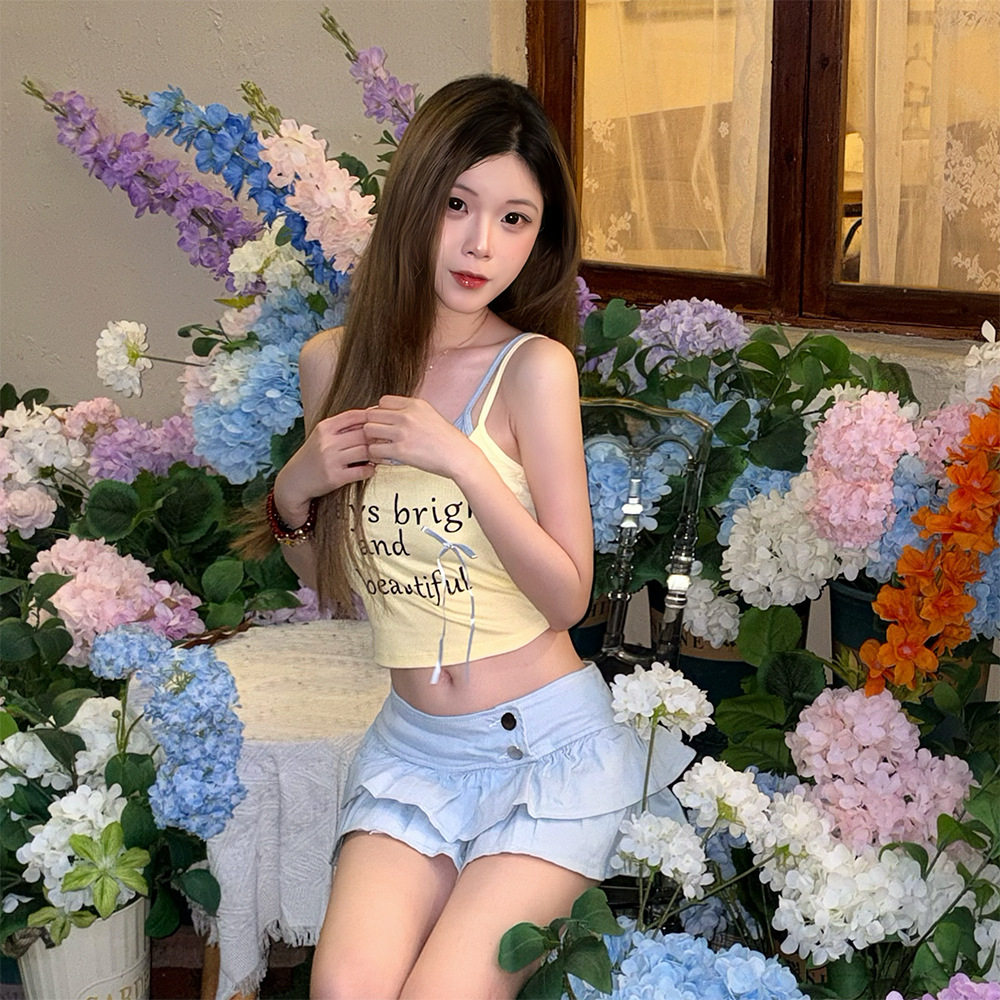 6689#涉谷辣妹新性感可爱蛋糕牛仔超短裙少女露小出心机半身短裙