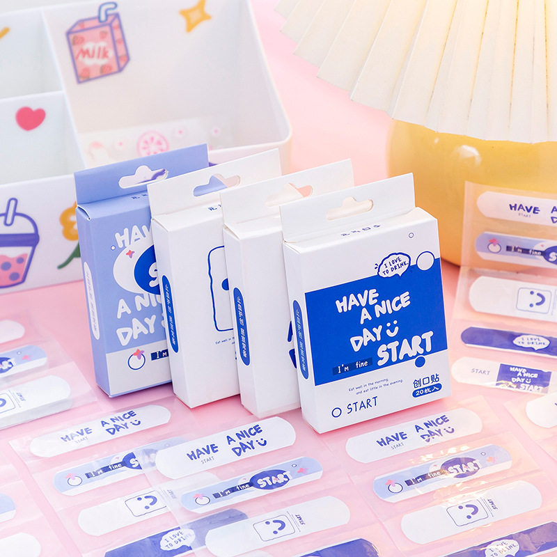 元气日子卡通动物创可贴学生可爱Q版装饰贴PE美颜贴OK绷 20枚