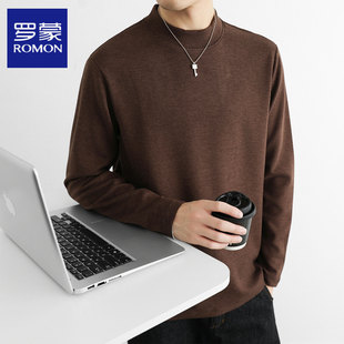 双面绒保暖卫衣冬装 罗蒙男士 新款 2025秋冬季 内搭 半高领德绒打底衫