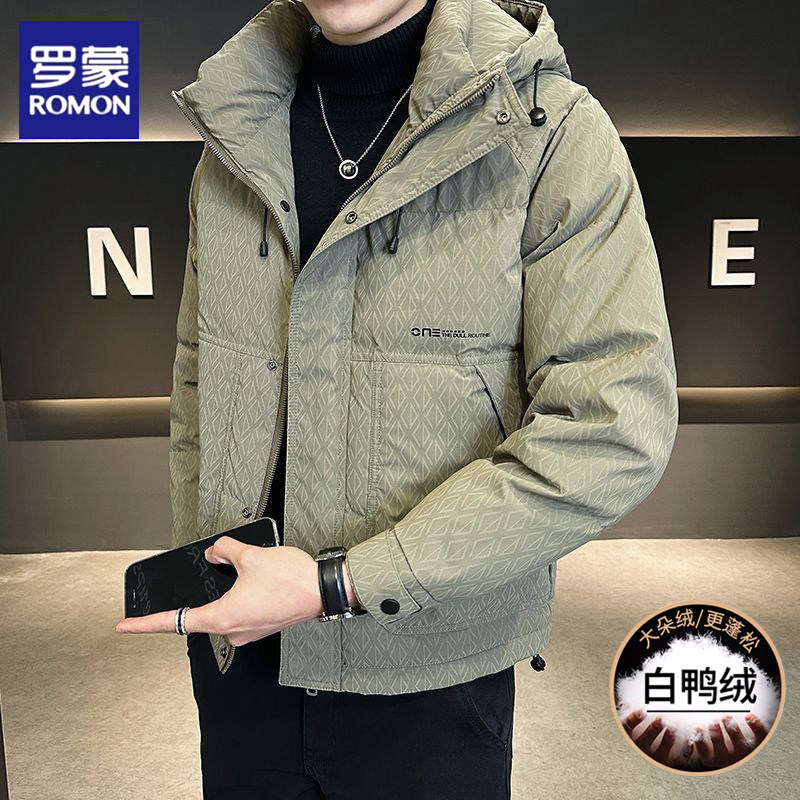 加厚羽绒服罗蒙连帽潮牌保暖外套
