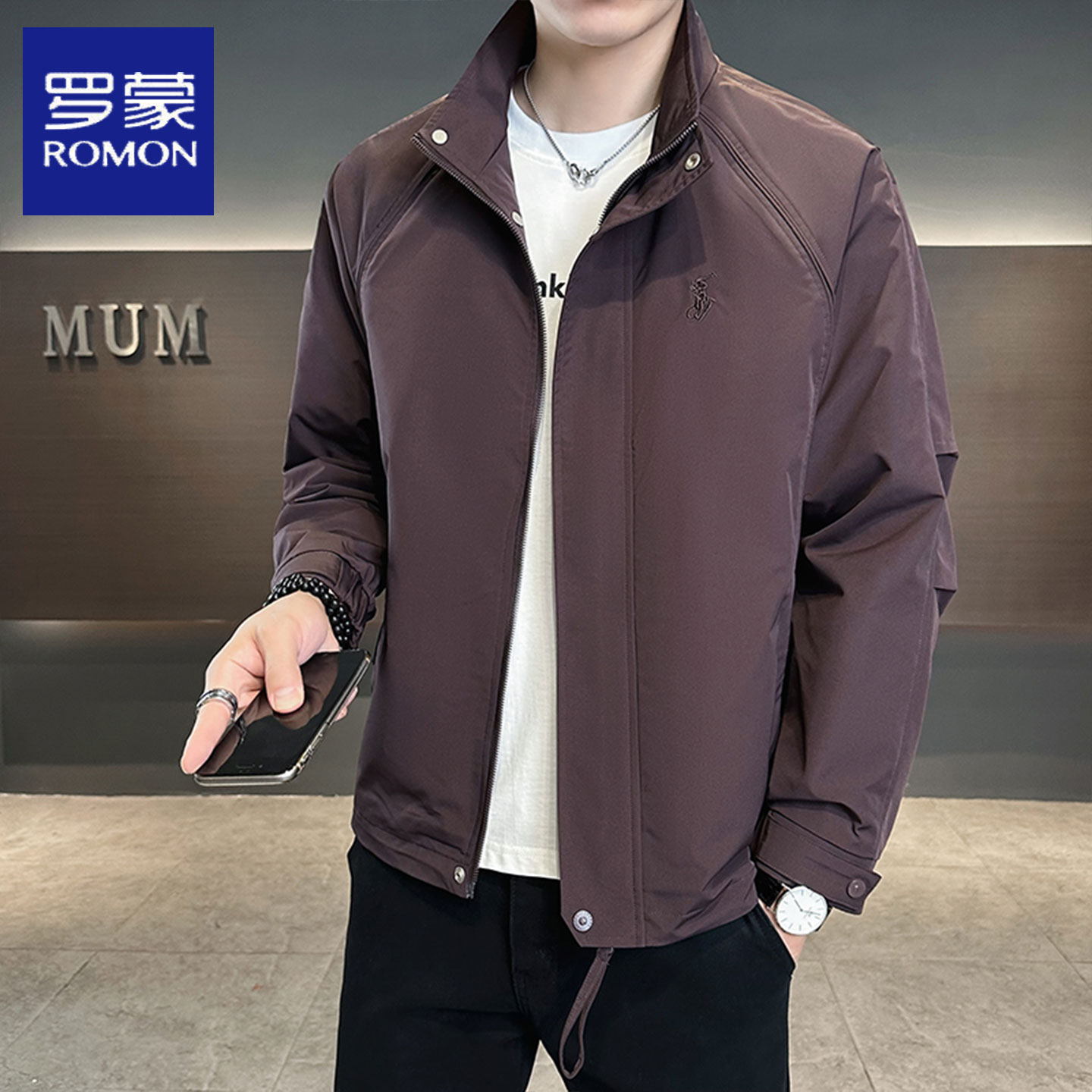 罗蒙立领潮牌休闲夹克外套潮牌