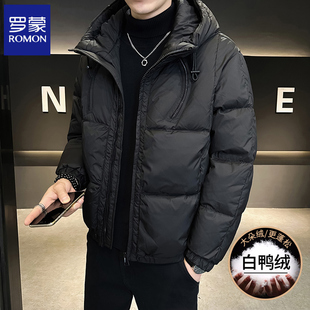 加厚冬装 新款 保暖高级感棉服外套 连帽羽绒服2025秋冬季 罗蒙男士