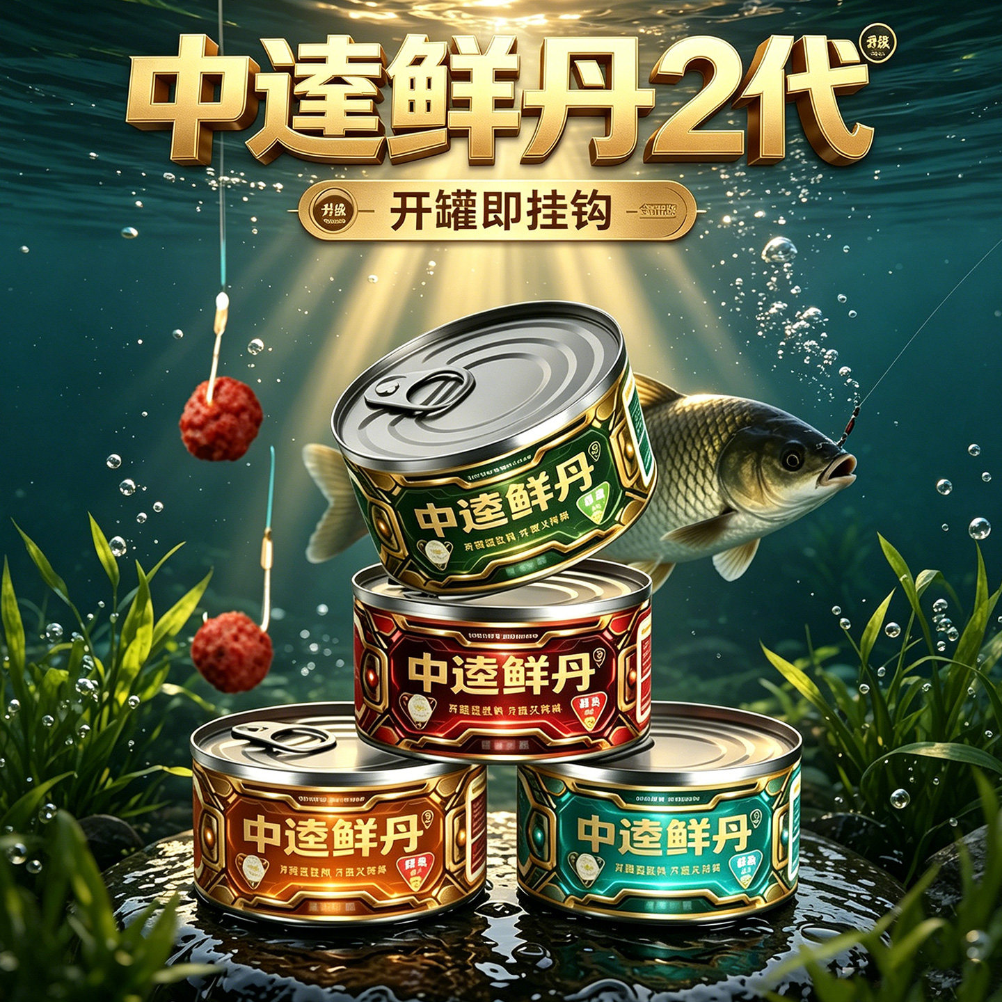 鲜丹二代草鱼青鱼鲫鲤颗粒鱼饵料图片