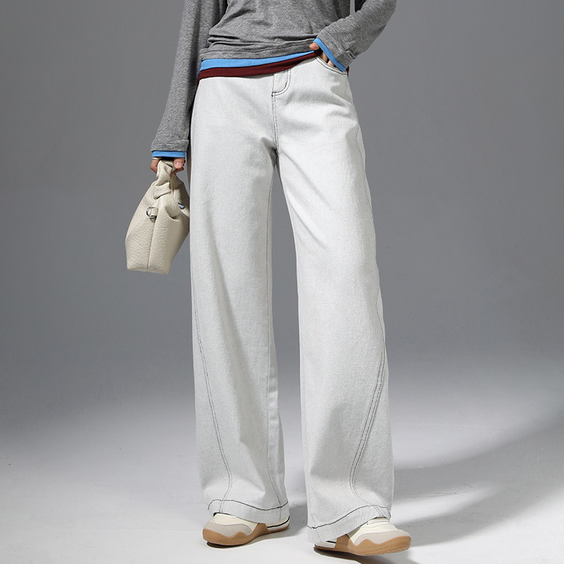 高腰弯刀阔腿牛仔裤女春秋新款宽松显瘦拖地裤休闲香蕉镰刀直筒裤,女装/女士精品,牛仔裤,淘宝优惠券,粉丝福利购,淘宝优惠卷