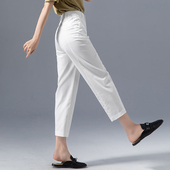 冰丝哈伦裤 夏新款 宽松休闲裤 白色裤 老爹裤 薄款 九分萝卜裤 子女夏季
