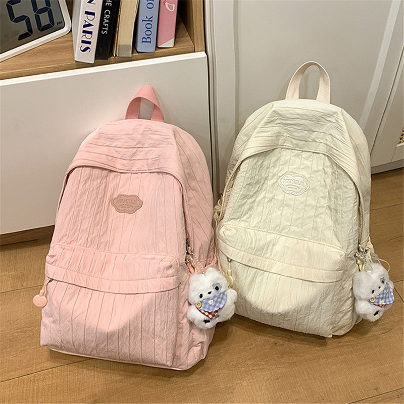 新款条纹双肩包女孩上课书包小学生一二三年级补课旅游研学背包女